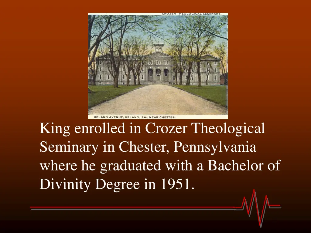 king enrolled in crozer theological seminary