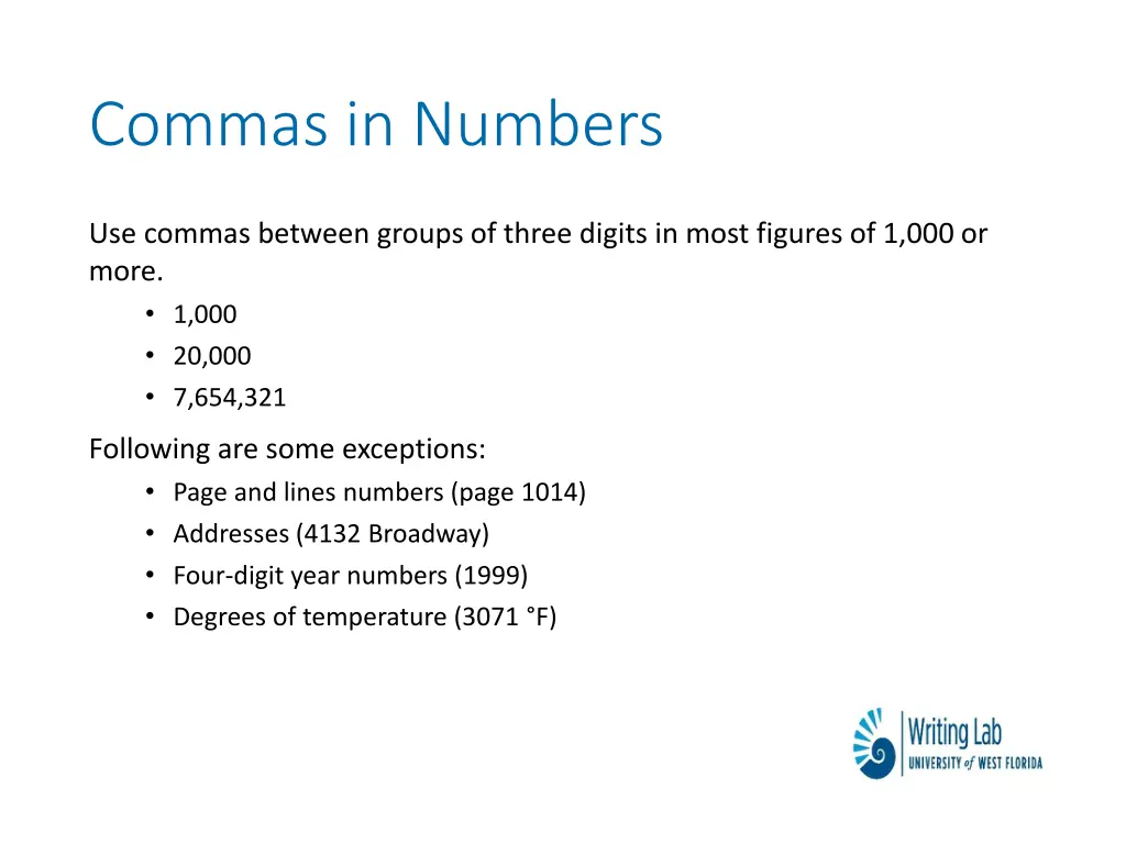 commas in numbers