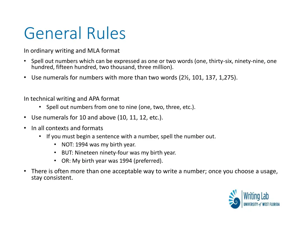 general rules