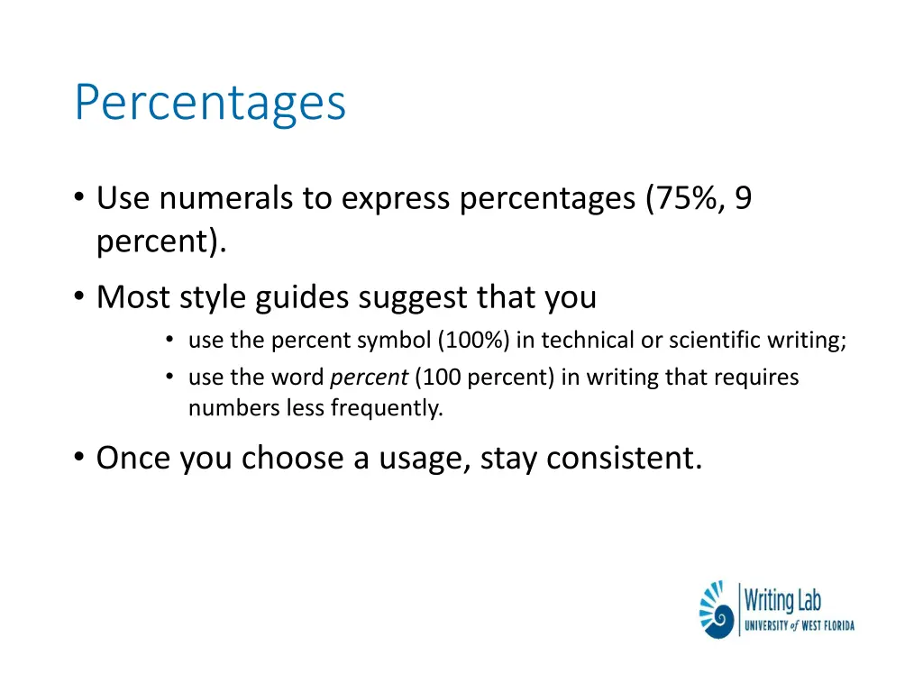 percentages