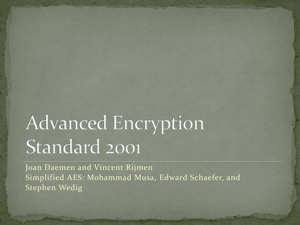 advanced encryption standard 2001