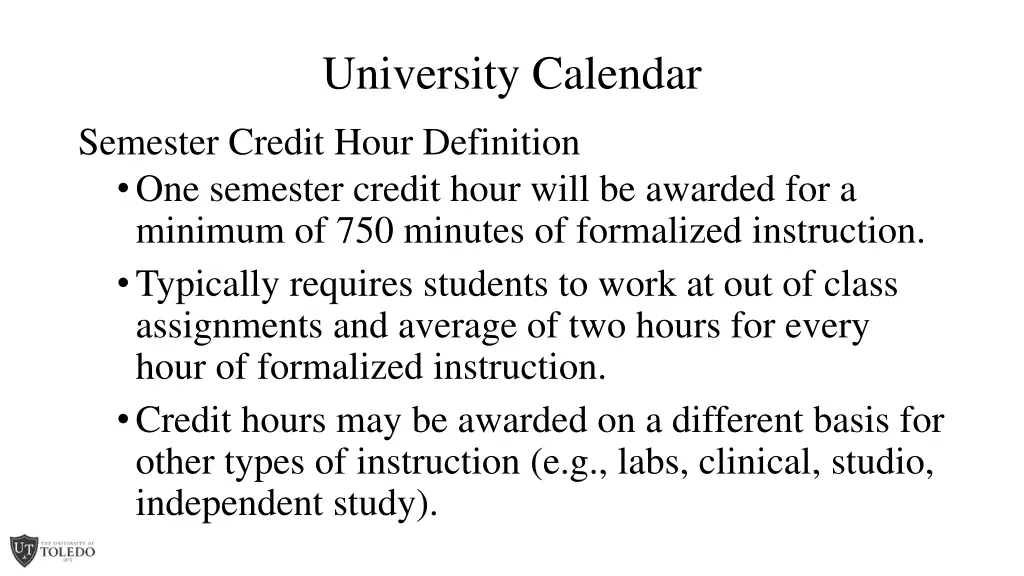 university calendar 2