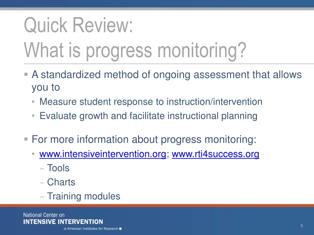 quick review what is progress monitoring