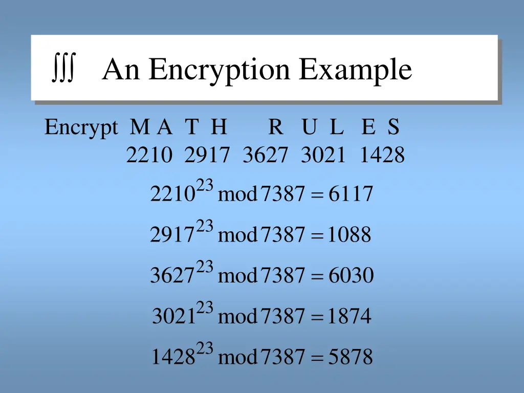 an encryption example 1