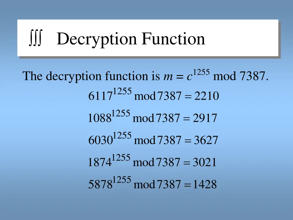 decryption function