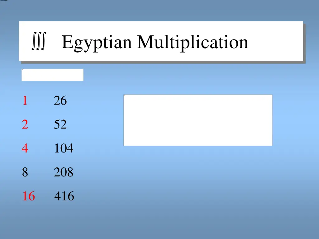 egyptian multiplication 1