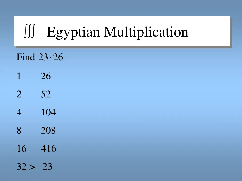 egyptian multiplication