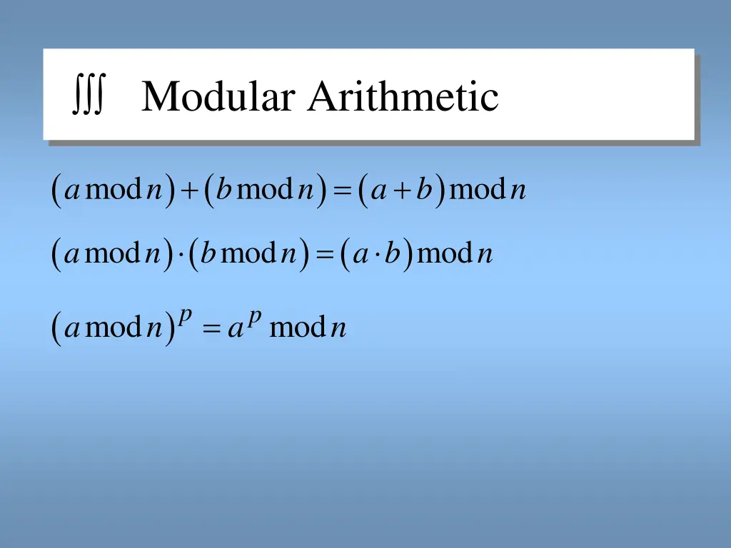 modular arithmetic