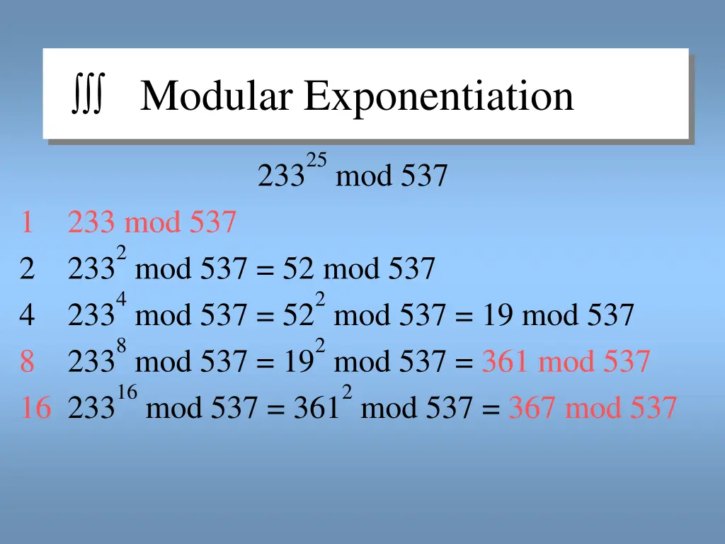 modular exponentiation 1