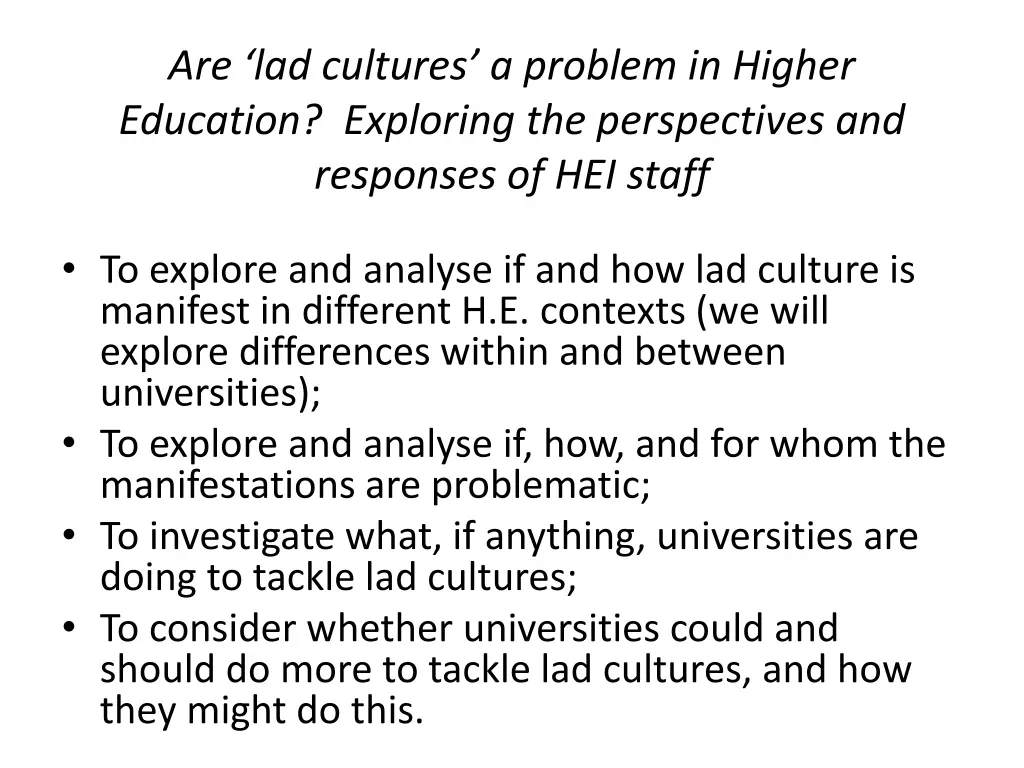 are lad cultures a problem in higher education