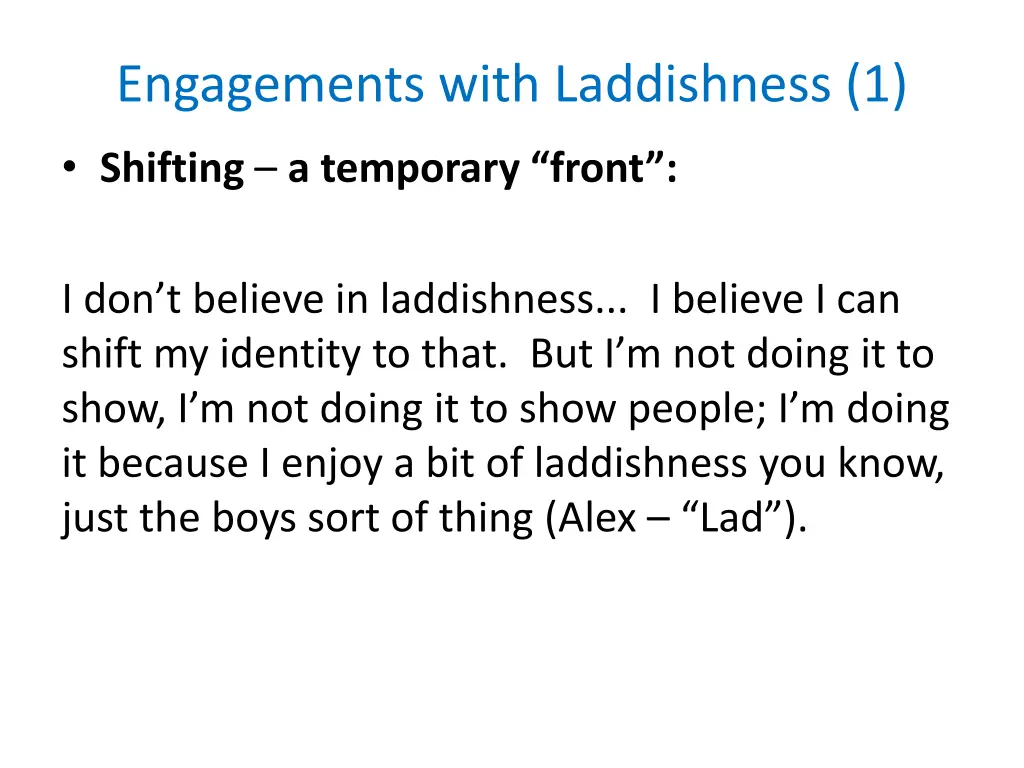 engagements with laddishness 1