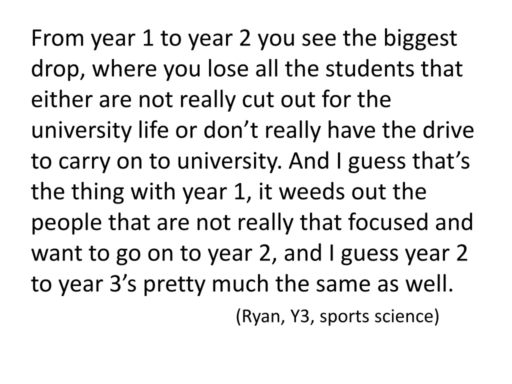 from year 1 to year 2 you see the biggest drop