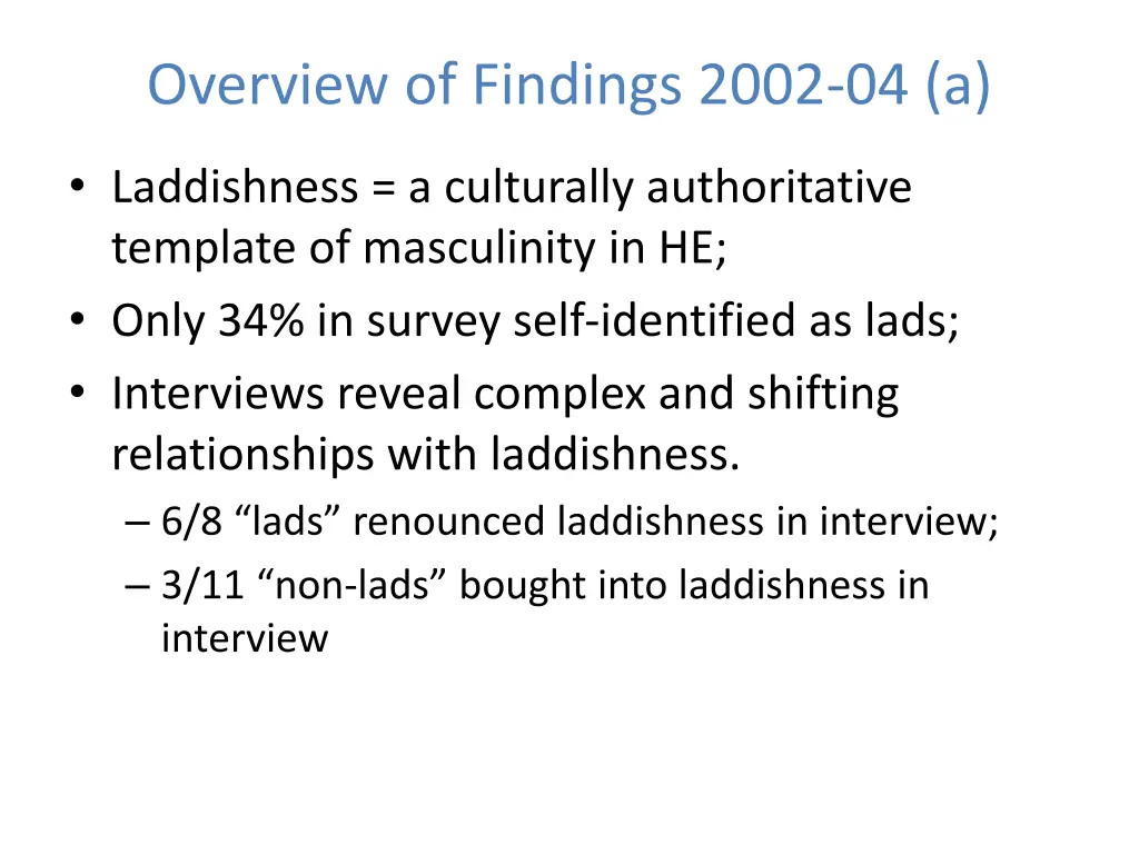 overview of findings 2002 04 a