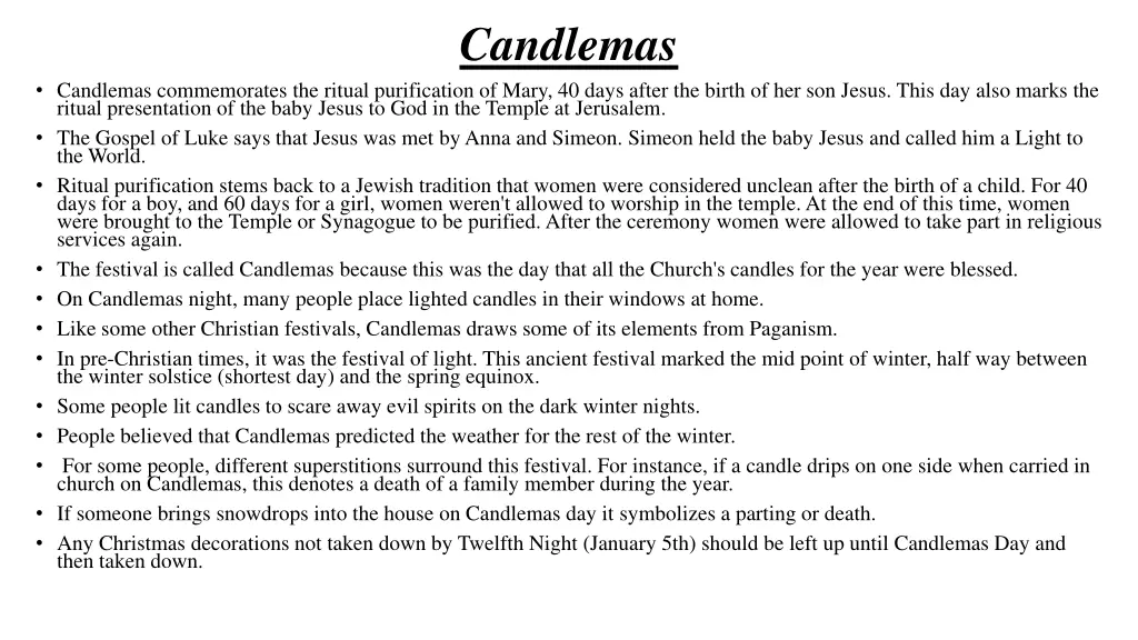 candlemas