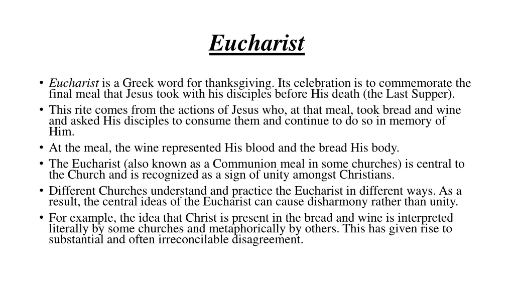 eucharist