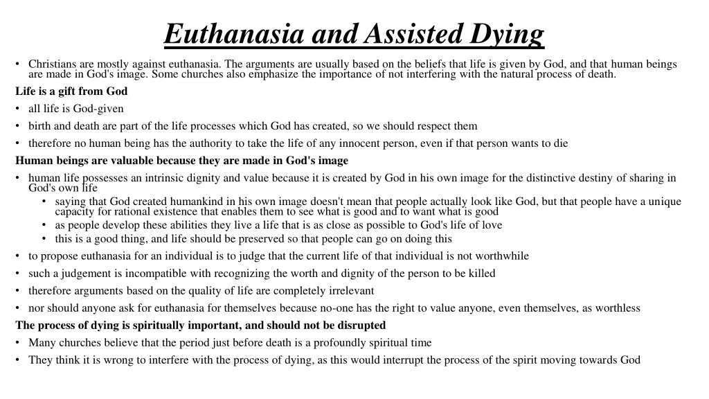 euthanasia and assisted dying