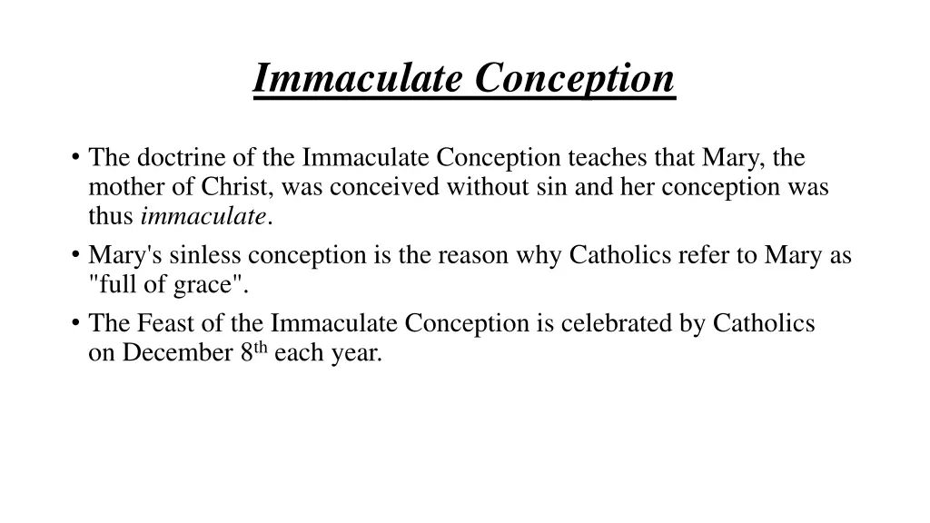 immaculate conception