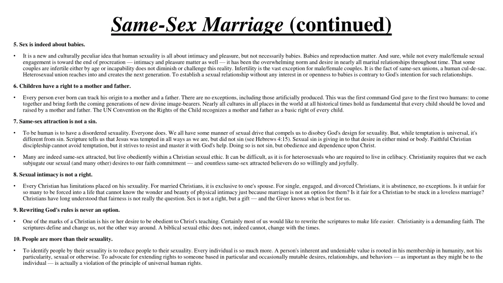 same sex marriage continued