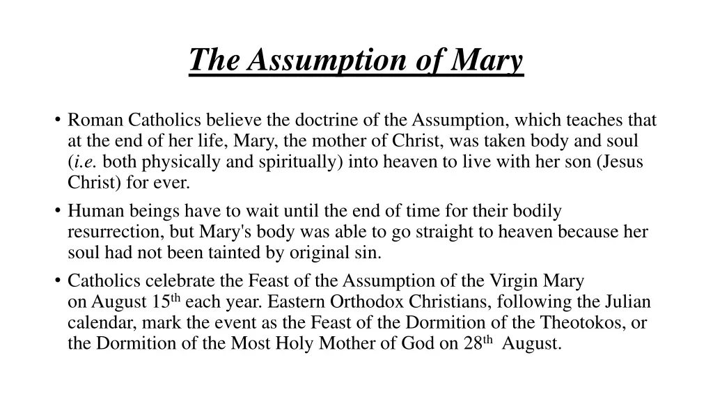 the assumption of mary