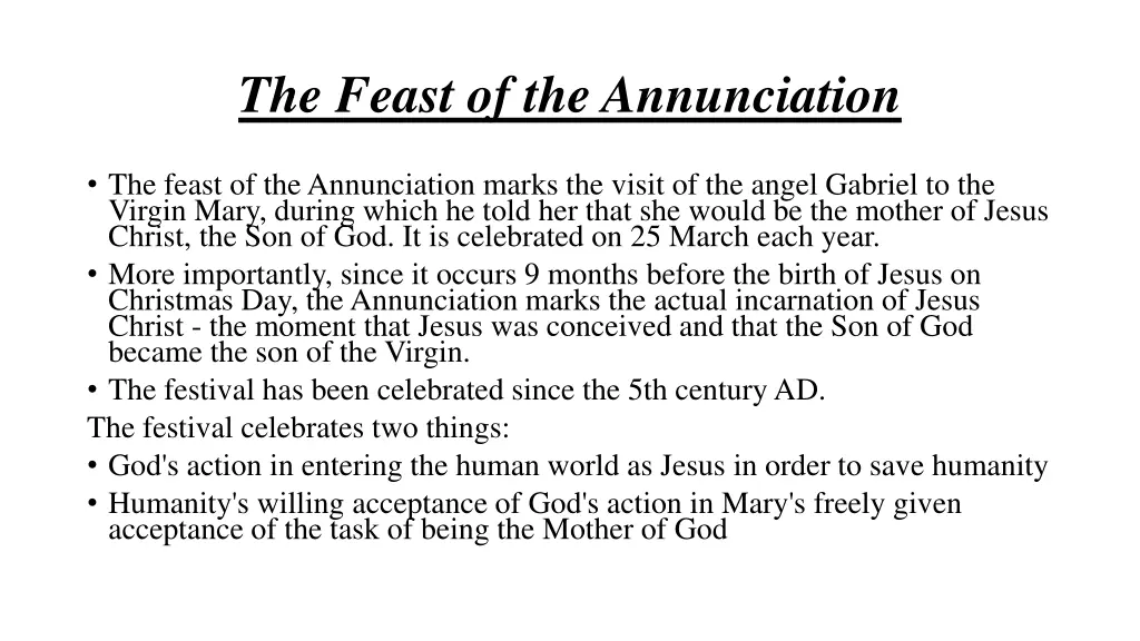 the feast of the annunciation