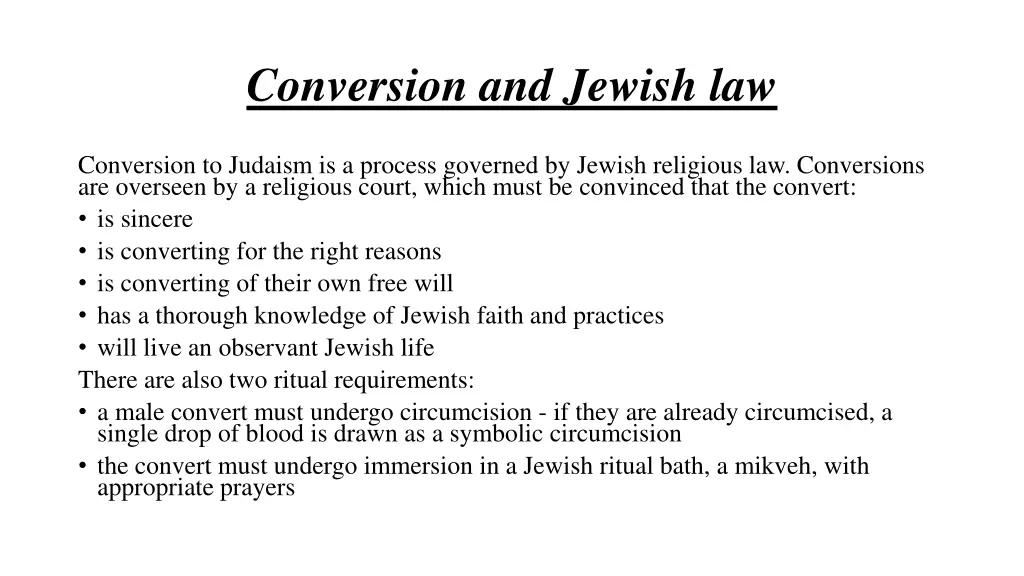 conversion and jewish law