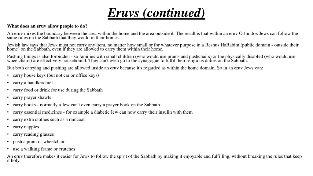 eruvs continued