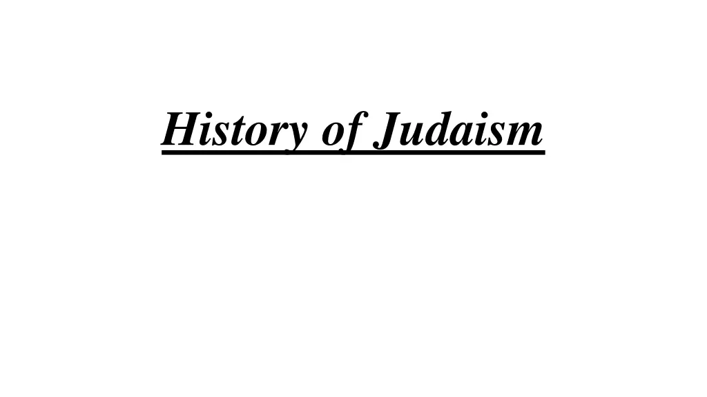 history of judaism