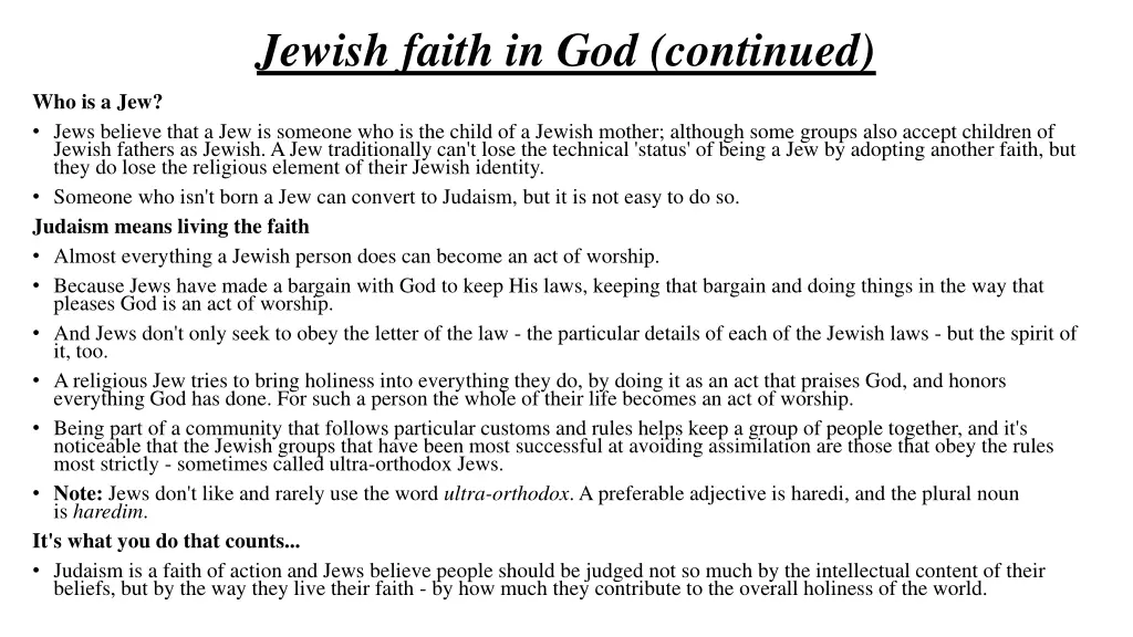 jewish faith in god continued