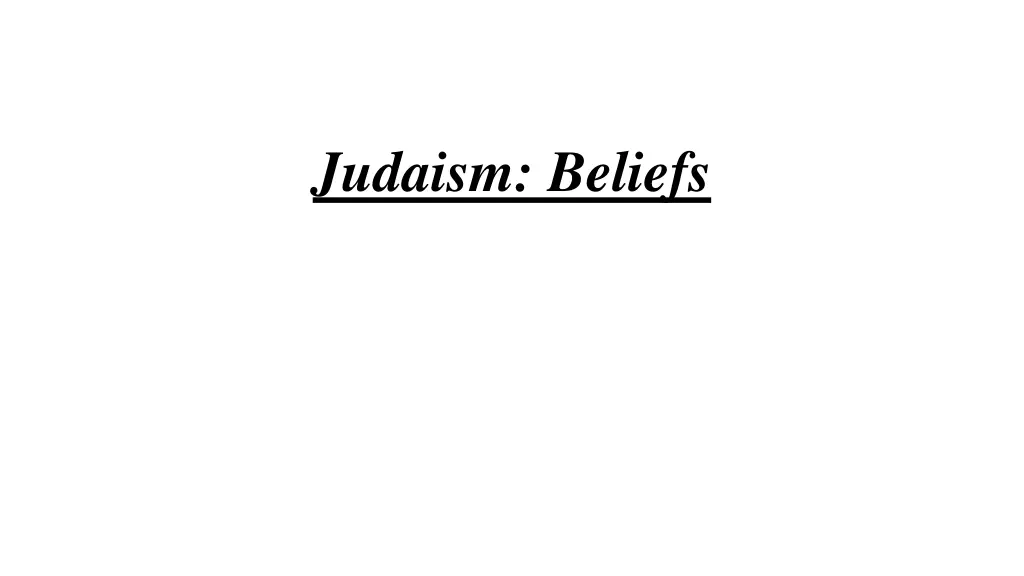 judaism beliefs