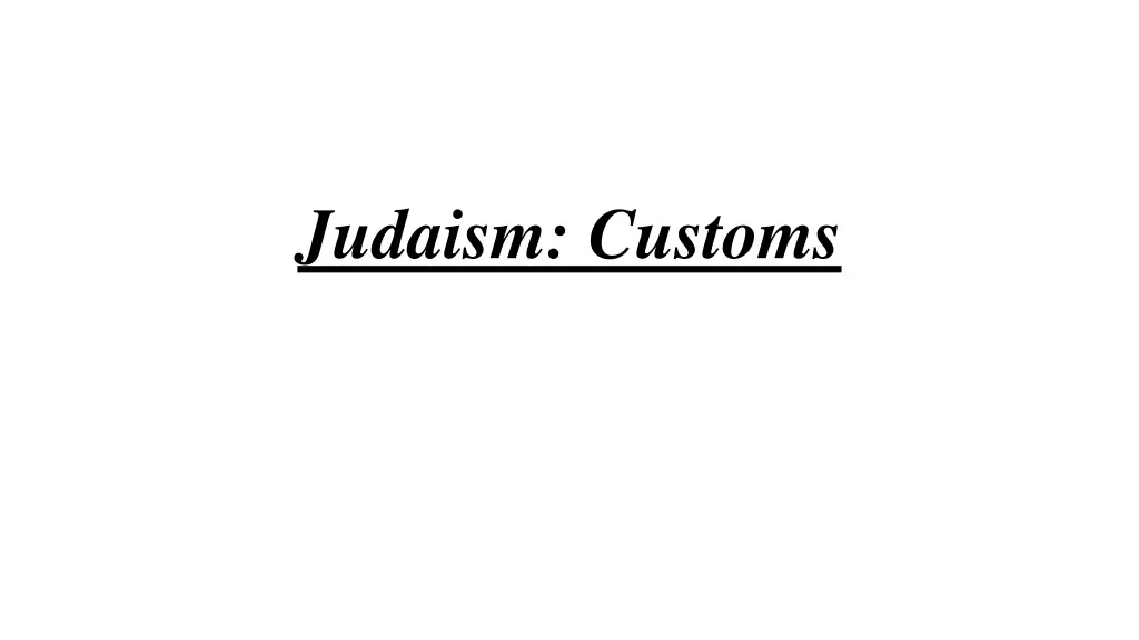 judaism customs