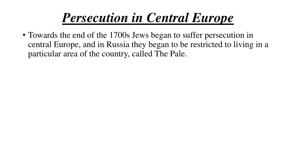 persecution in central europe