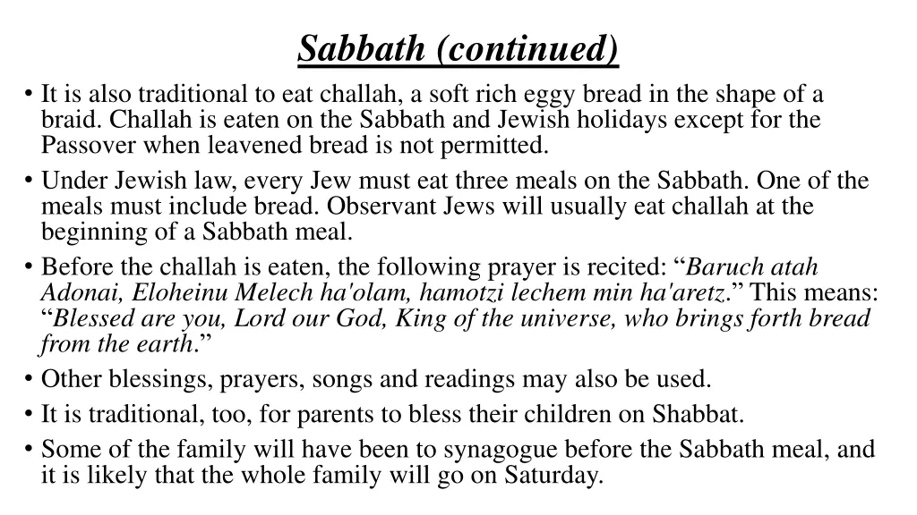 sabbath continued 1