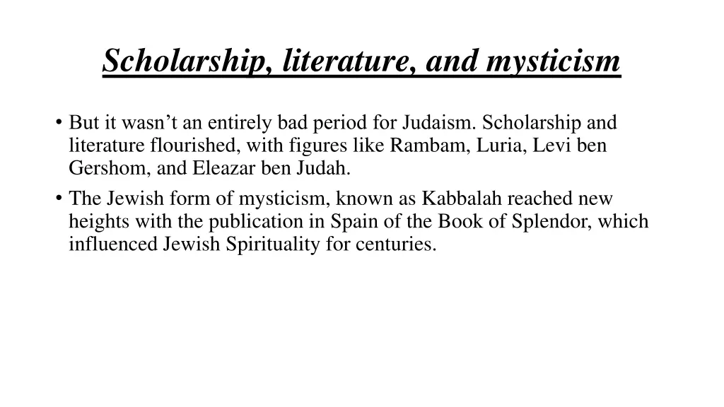 scholarship literature and mysticism