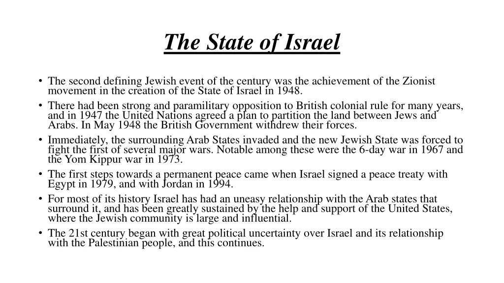 the state of israel