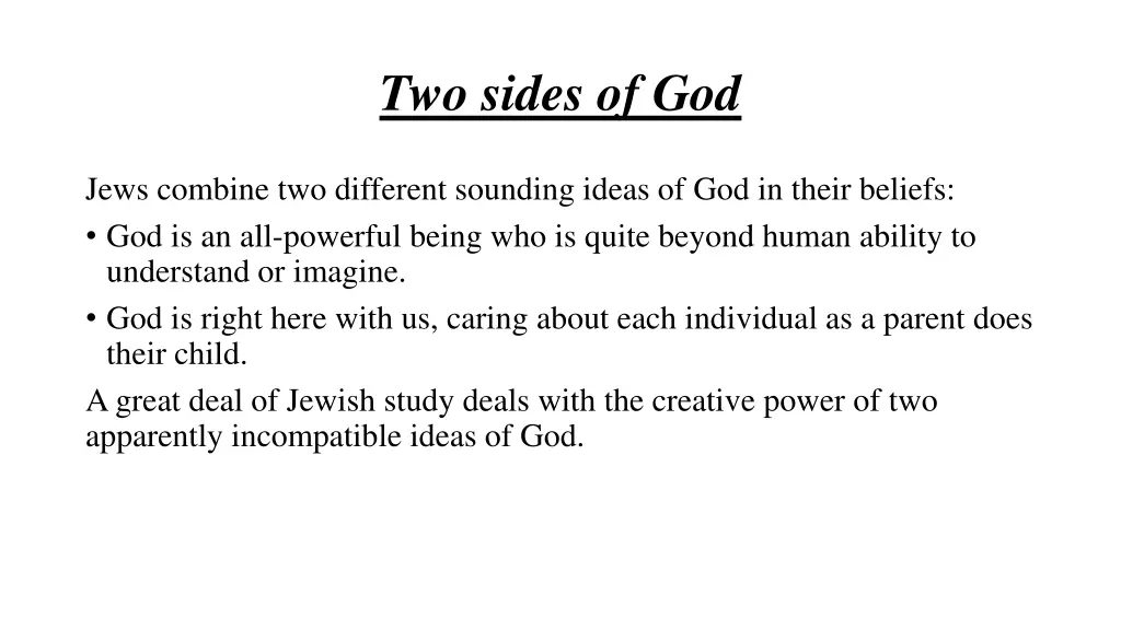 two sides of god