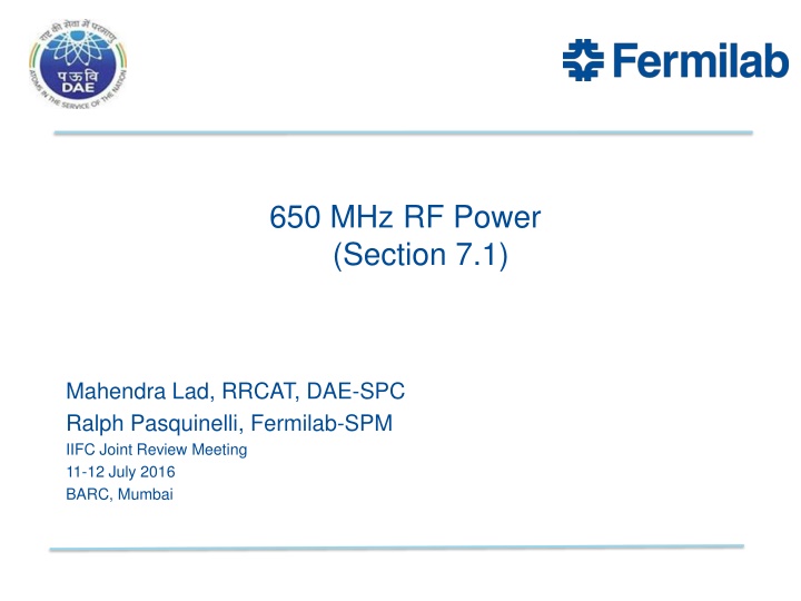 650 mhz rf power section 7 1