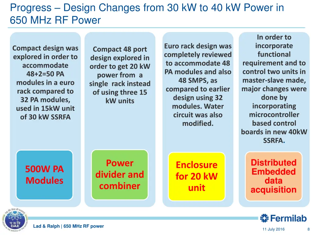 progress design changes from 30 kw to 40 kw power