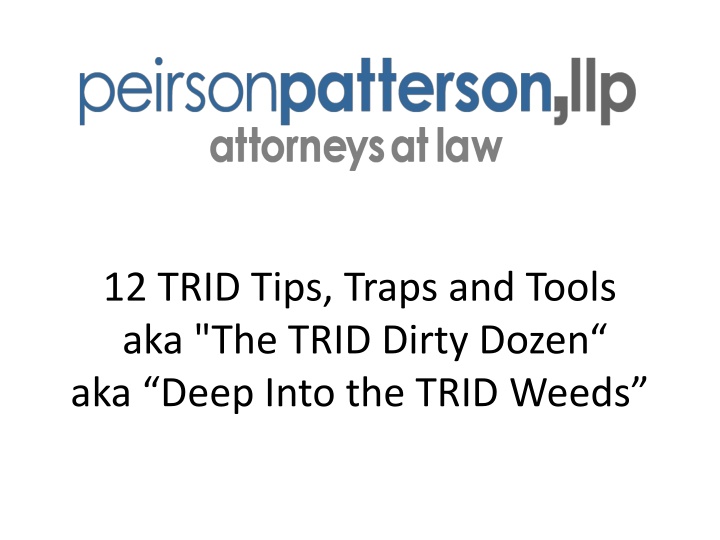 12 trid tips traps and tools aka the trid dirty