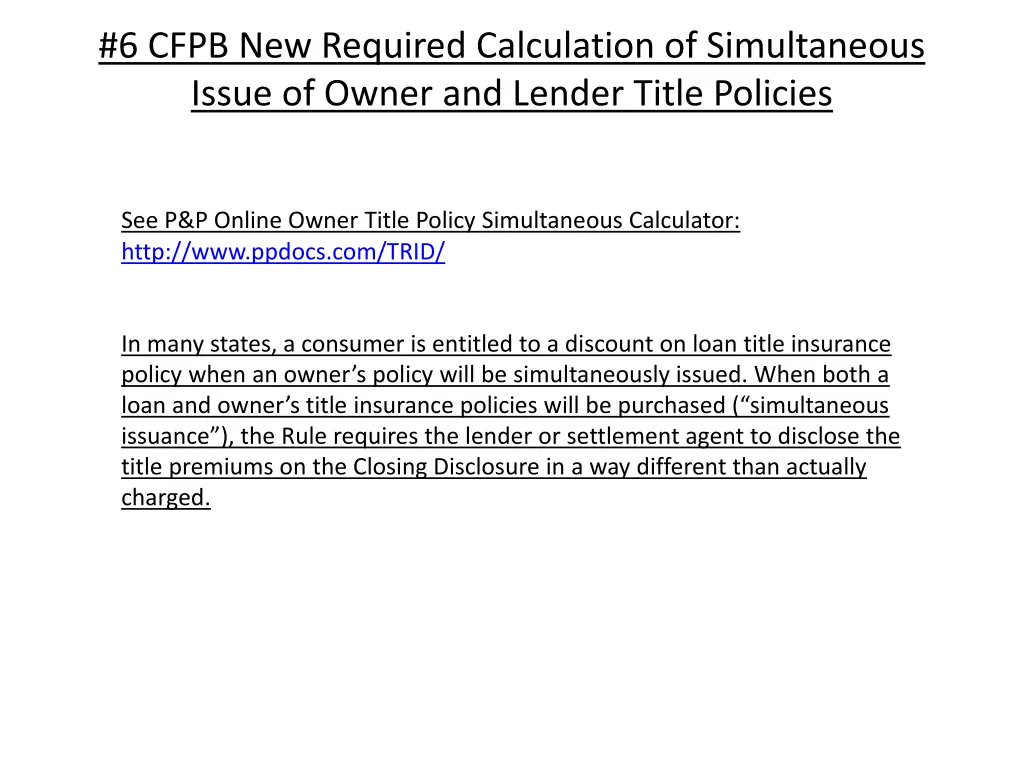 6 cfpb new required calculation of simultaneous 3