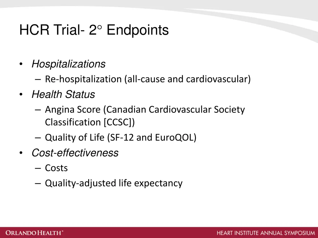 hcr trial 2 endpoints