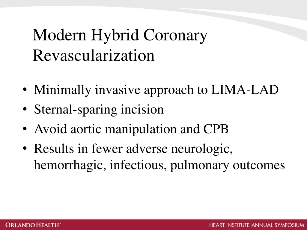 modern hybrid coronary revascularization