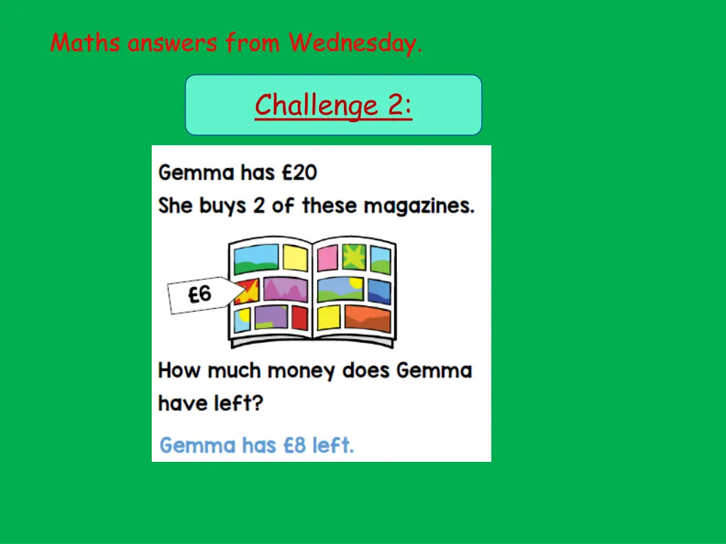 maths answers from wednesday 1