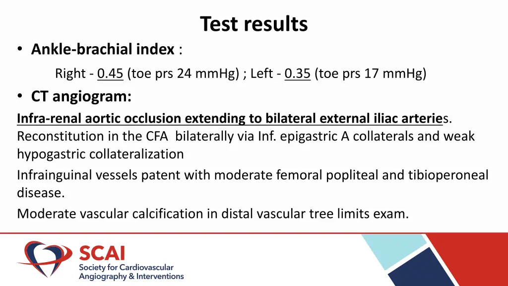 test results