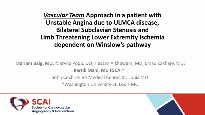 vascular team approach in a patient with unstable