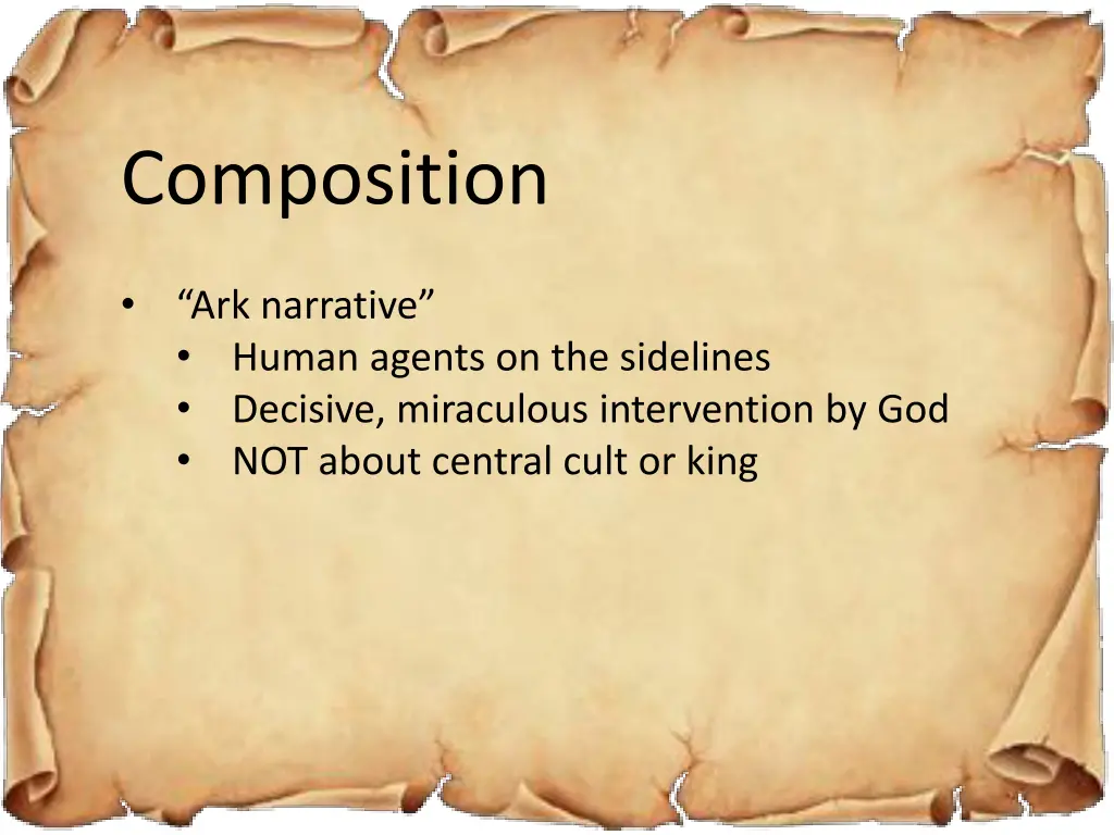 composition ark narrative human agents