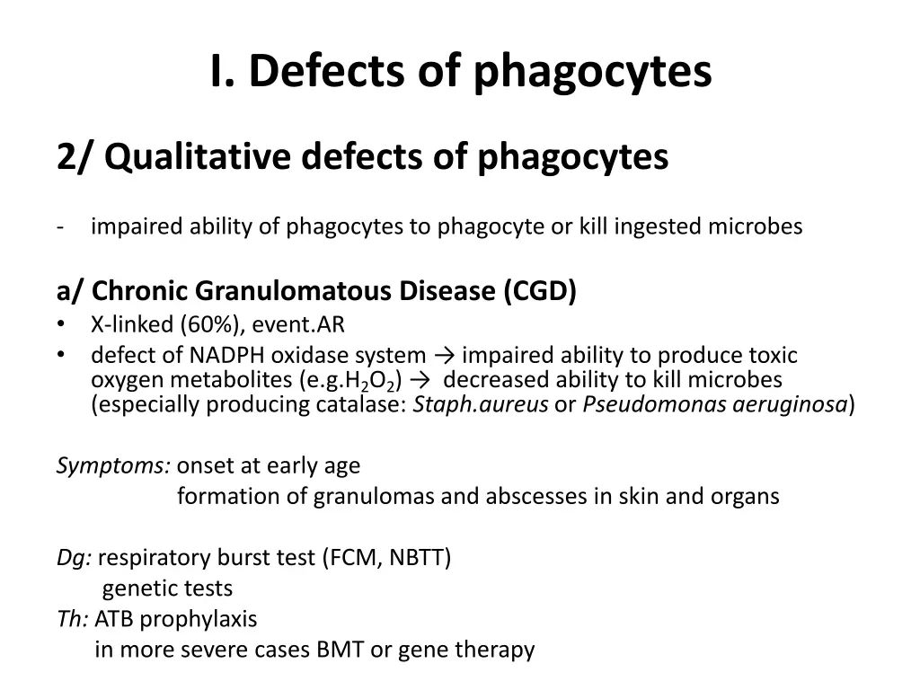 i defects of phagocytes 1