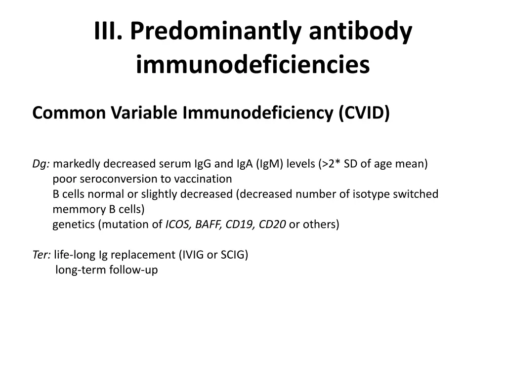 iii predominantly antibody immunodeficiencies 2