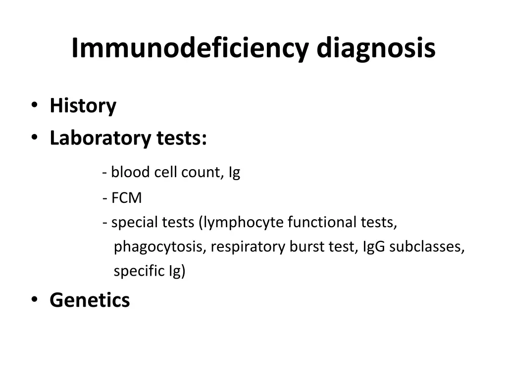 immunodeficiency diagnosis