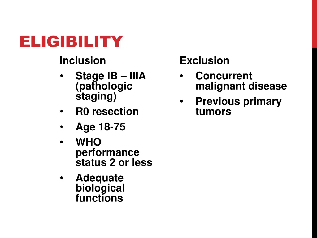 eligibility inclusion