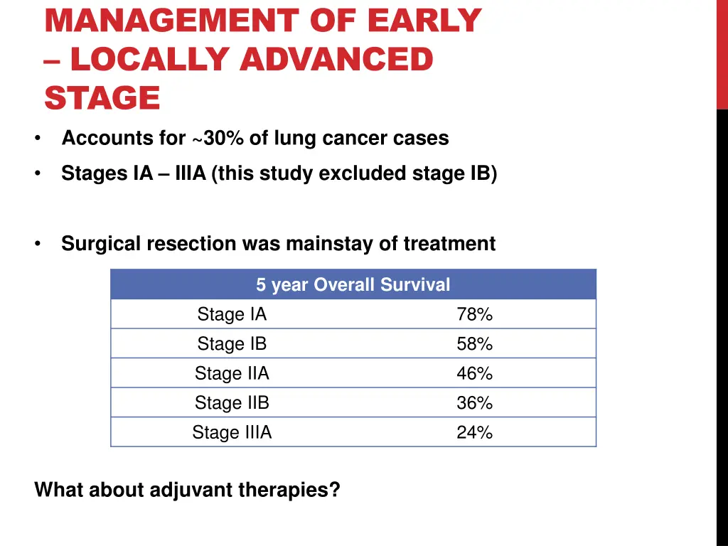 management of early locally advanced stage